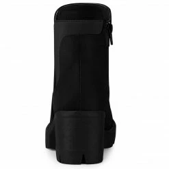 Allegra K Women's Lug Sole Chunky Heels Chelsea Combat Boots Shoes 47 Allegra K Women's Lug Sole Chunky Heels Chelsea Combat Boots Shoes