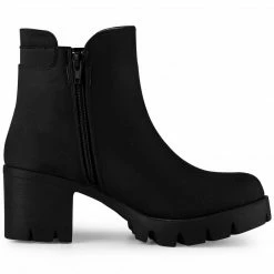 Allegra K Women's Lug Sole Chunky Heels Chelsea Combat Boots Shoes 50 Allegra K Women's Lug Sole Chunky Heels Chelsea Combat Boots Shoes