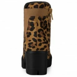 Allegra K Women's Lug Sole Chunky Heels Chelsea Combat Boots Shoes 54 Allegra K Women's Lug Sole Chunky Heels Chelsea Combat Boots Shoes