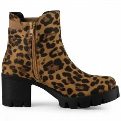 Allegra K Women's Lug Sole Chunky Heels Chelsea Combat Boots Shoes 57 Allegra K Women's Lug Sole Chunky Heels Chelsea Combat Boots Shoes