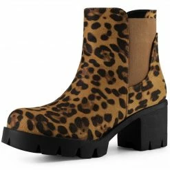 Allegra K Women's Lug Sole Chunky Heels Chelsea Combat Boots Shoes 51 Allegra K Women's Lug Sole Chunky Heels Chelsea Combat Boots Shoes