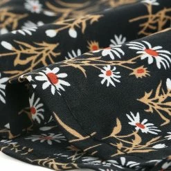 Allegra K Women's Ruffle Stand Collar Belted Floral Keyhole Back Half Lined Elastic Waist Dress