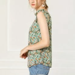 Allegra K Women's Floral Summer Sleeveless Bow Tie Decor Tank Tops Casual Blouse 19 Allegra K Women's Floral Summer Sleeveless Bow Tie Decor Tank Tops Casual Blouse