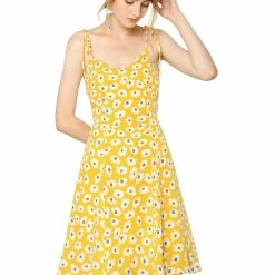 Allegra K Women's Summer Spaghetti Strap Floral Knee Length Sleeveless Smocked Dress 32 Allegra K Women's Summer Spaghetti Strap Floral Knee Length Sleeveless Smocked Dress