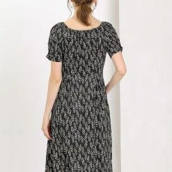 Allegra K Women's Pleated Waist Ruched Sleeve Floral Prints Flare Dress 30 Allegra K Women's Pleated Waist Ruched Sleeve Floral Prints Flare Dress