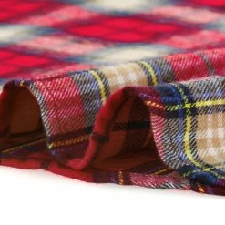 Allegra K Women's Plaids Vintage V Neck Long Sleeve Belted Dress