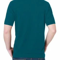 Allegra K Men Color Block Knitted Short Sleeves Golf Polo Shirts