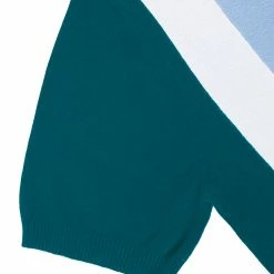 Allegra K Men Color Block Knitted Short Sleeves Golf Polo Shirts