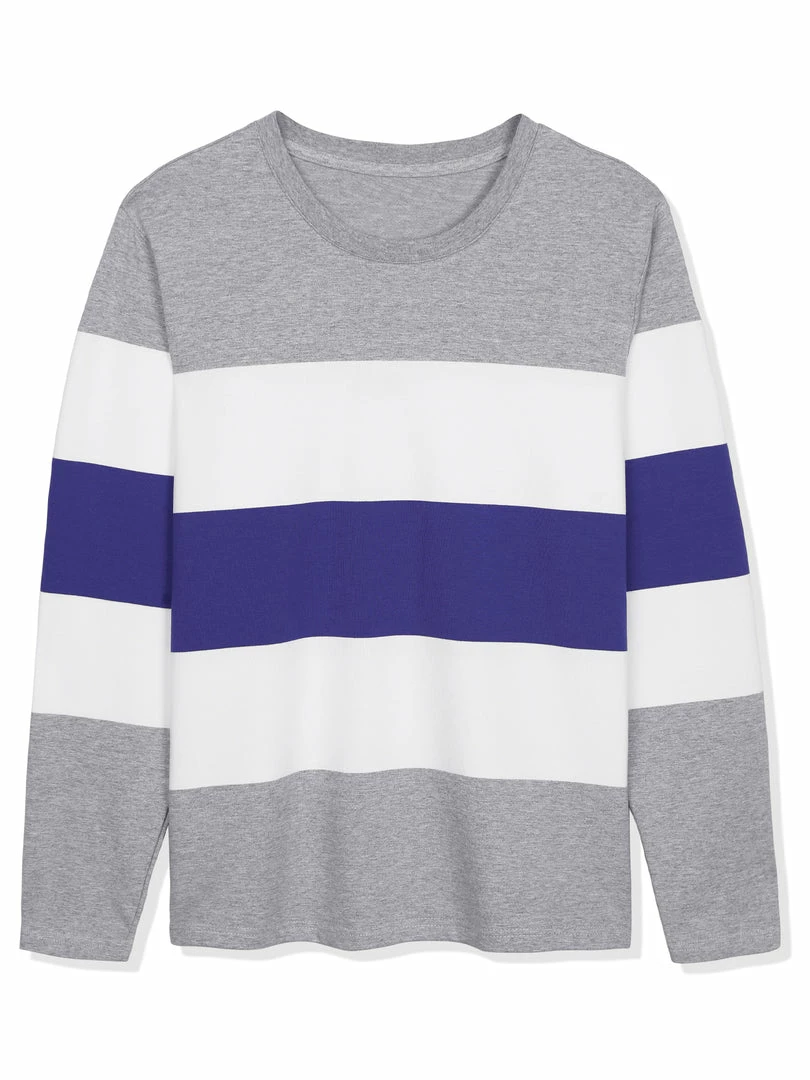 Allegra K Tops Men's Father's Day Basic Color Block Crew Neck Casual Pullover Long Sleeve Tees 38 Allegra K Tops Men's Father's Day Basic Color Block Crew Neck Casual Pullover Long Sleeve Tees