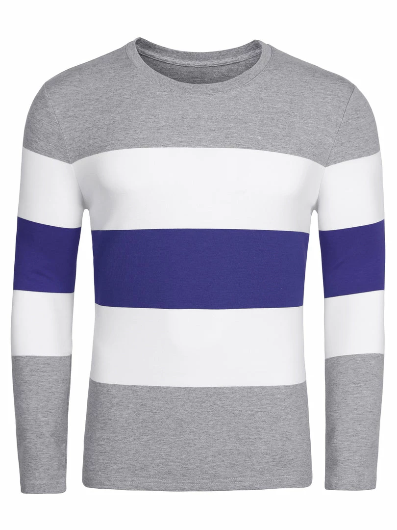 Allegra K Tops Men's Father's Day Basic Color Block Crew Neck Casual Pullover Long Sleeve Tees 39 Allegra K Tops Men's Father's Day Basic Color Block Crew Neck Casual Pullover Long Sleeve Tees