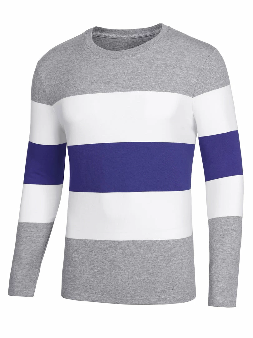 Allegra K Tops Men's Father's Day Basic Color Block Crew Neck Casual Pullover Long Sleeve Tees 37 Allegra K Tops Men's Father's Day Basic Color Block Crew Neck Casual Pullover Long Sleeve Tees