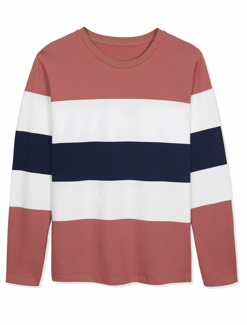 Allegra K Tops Men's Father's Day Basic Color Block Crew Neck Casual Pullover Long Sleeve Tees 31 Allegra K Tops Men's Father's Day Basic Color Block Crew Neck Casual Pullover Long Sleeve Tees