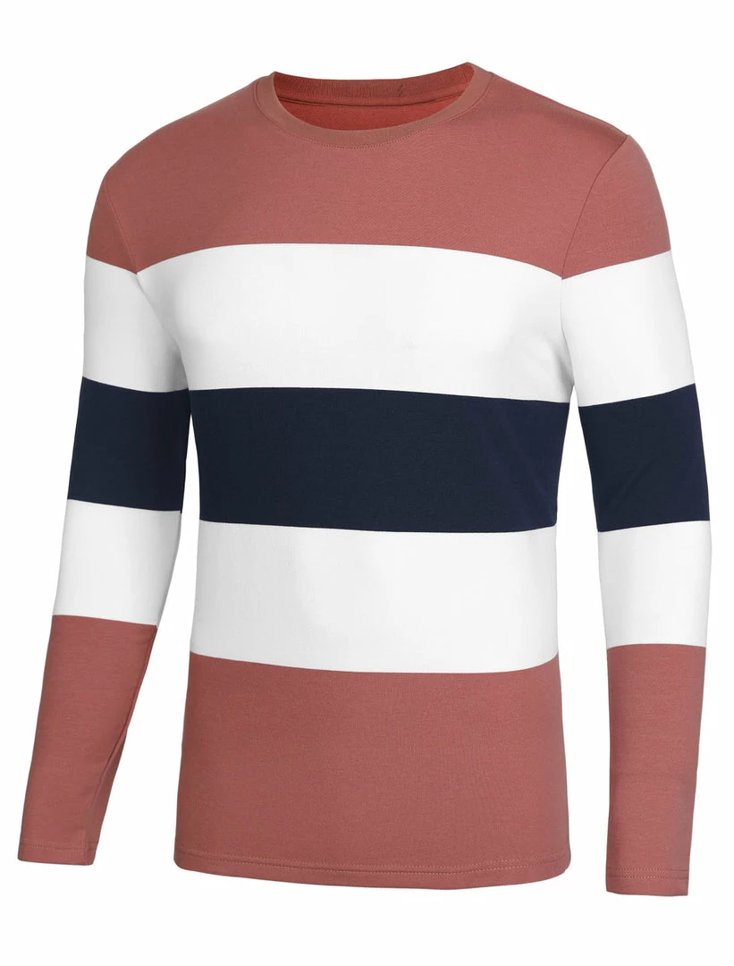 Allegra K Tops Men's Father's Day Basic Color Block Crew Neck Casual Pullover Long Sleeve Tees 30 Allegra K Tops Men's Father's Day Basic Color Block Crew Neck Casual Pullover Long Sleeve Tees