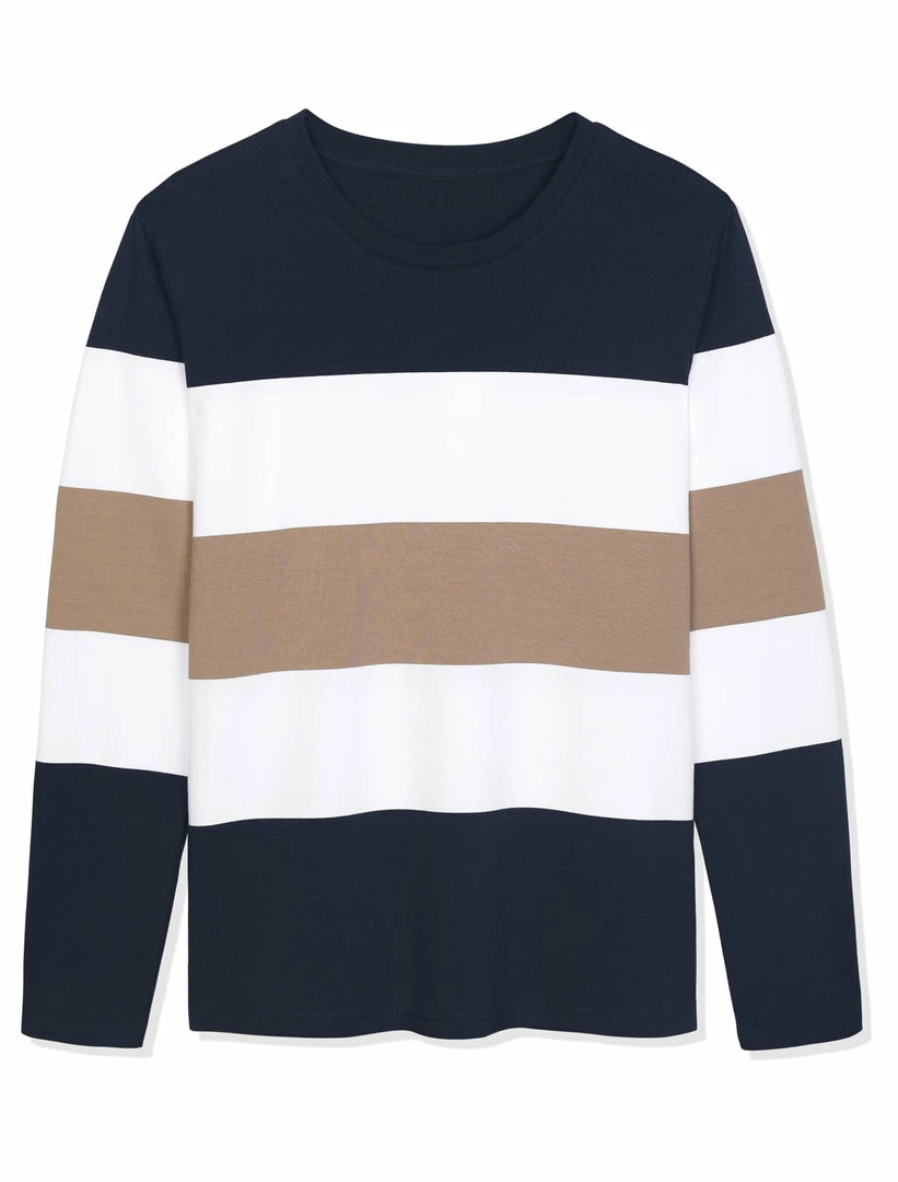 Allegra K Tops Men's Father's Day Basic Color Block Crew Neck Casual Pullover Long Sleeve Tees 24 Allegra K Tops Men's Father's Day Basic Color Block Crew Neck Casual Pullover Long Sleeve Tees