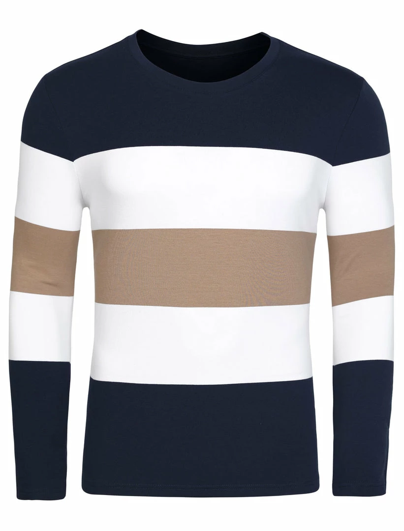 Allegra K Tops Men's Father's Day Basic Color Block Crew Neck Casual Pullover Long Sleeve Tees 25 Allegra K Tops Men's Father's Day Basic Color Block Crew Neck Casual Pullover Long Sleeve Tees