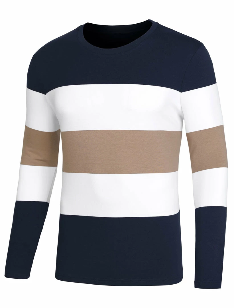 Allegra K Tops Men's Father's Day Basic Color Block Crew Neck Casual Pullover Long Sleeve Tees 23 Allegra K Tops Men's Father's Day Basic Color Block Crew Neck Casual Pullover Long Sleeve Tees