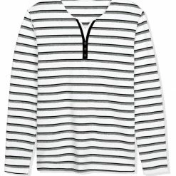 Allegra K Men's Striped Tees V Neck Long Sleeve Black And White Stripe T-shirt 38 Allegra K Men's Striped Tees V Neck Long Sleeve Black And White Stripe T-shirt