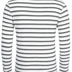 Allegra K Men's Striped Tees V Neck Long Sleeve Black And White Stripe T-shirt 40 Allegra K Men's Striped Tees V Neck Long Sleeve Black And White Stripe T-shirt