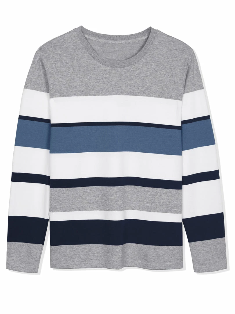 Allegra K Tops Men's Father's Day Basic Color Block Crew Neck Casual Pullover Long Sleeve Tees 17 Allegra K Tops Men's Father's Day Basic Color Block Crew Neck Casual Pullover Long Sleeve Tees