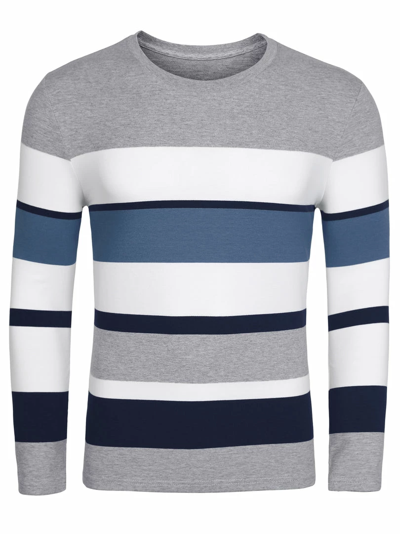 Allegra K Tops Men's Father's Day Basic Color Block Crew Neck Casual Pullover Long Sleeve Tees 18 Allegra K Tops Men's Father's Day Basic Color Block Crew Neck Casual Pullover Long Sleeve Tees