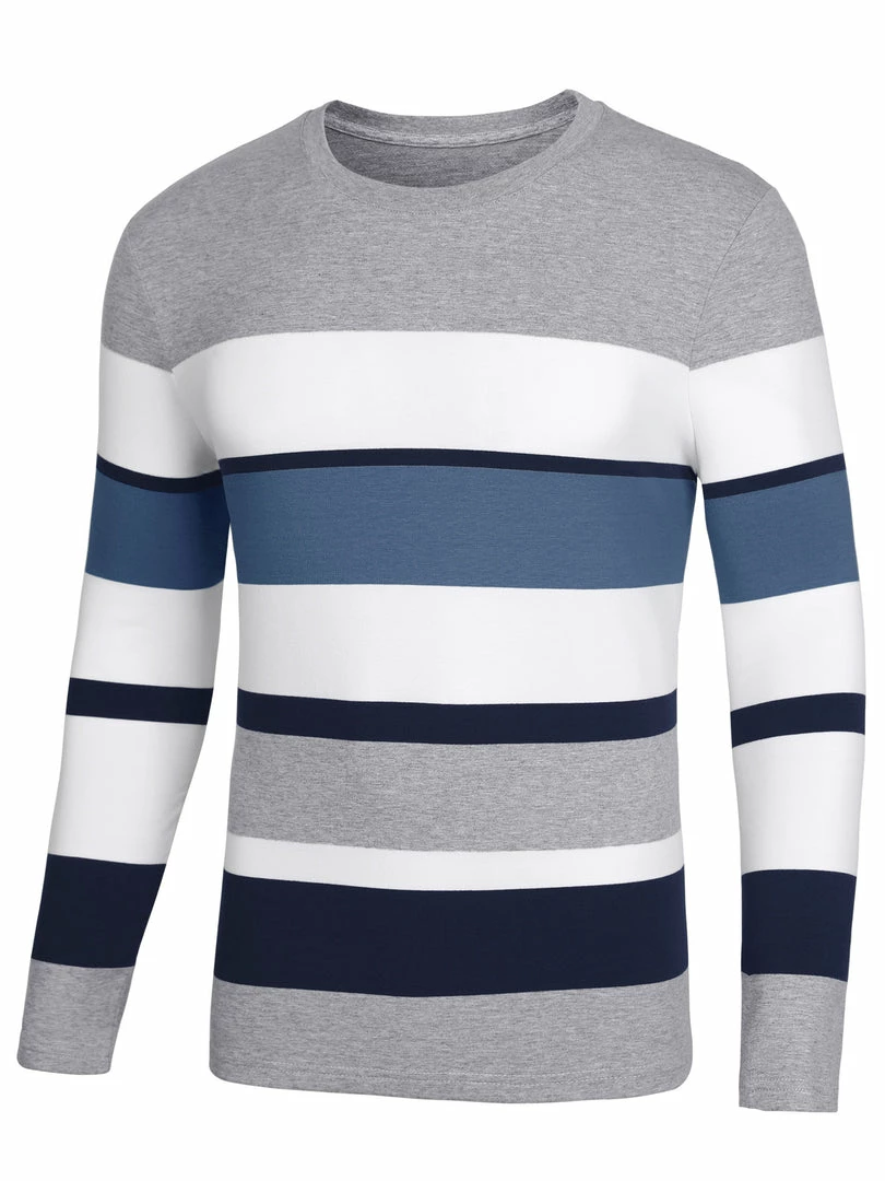 Allegra K Tops Men's Father's Day Basic Color Block Crew Neck Casual Pullover Long Sleeve Tees 16 Allegra K Tops Men's Father's Day Basic Color Block Crew Neck Casual Pullover Long Sleeve Tees