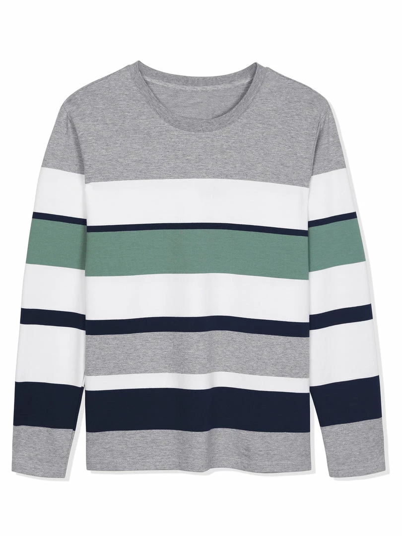 Allegra K Tops Men's Father's Day Basic Color Block Crew Neck Casual Pullover Long Sleeve Tees 10 Allegra K Tops Men's Father's Day Basic Color Block Crew Neck Casual Pullover Long Sleeve Tees