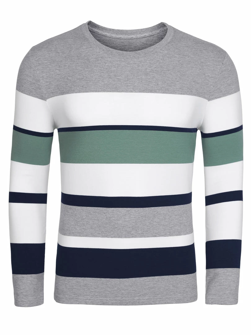 Allegra K Tops Men's Father's Day Basic Color Block Crew Neck Casual Pullover Long Sleeve Tees 11 Allegra K Tops Men's Father's Day Basic Color Block Crew Neck Casual Pullover Long Sleeve Tees