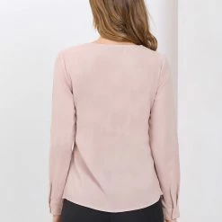 Allegra K Women's Lace V Neck Long Sleeve Casual Elegant Chiffon Tops 36 Allegra K Women's Lace V Neck Long Sleeve Casual Elegant Chiffon Tops