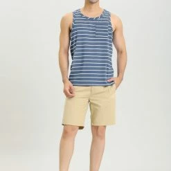Allegra K Men's Striped Round Neck Color Block Sleeveless Basic Tank Top With Pocket 52 Allegra K Men's Striped Round Neck Color Block Sleeveless Basic Tank Top With Pocket
