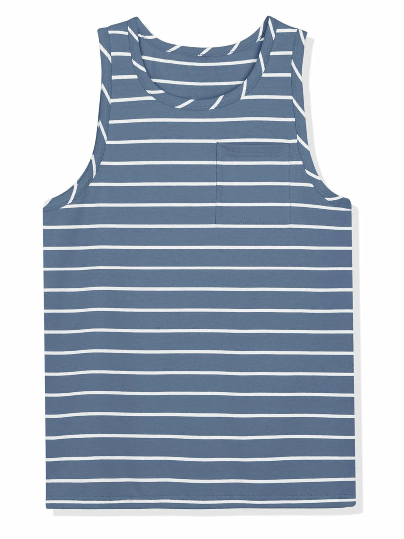 Allegra K Men's Striped Round Neck Color Block Sleeveless Basic Tank Top With Pocket 18 Allegra K Men's Striped Round Neck Color Block Sleeveless Basic Tank Top With Pocket