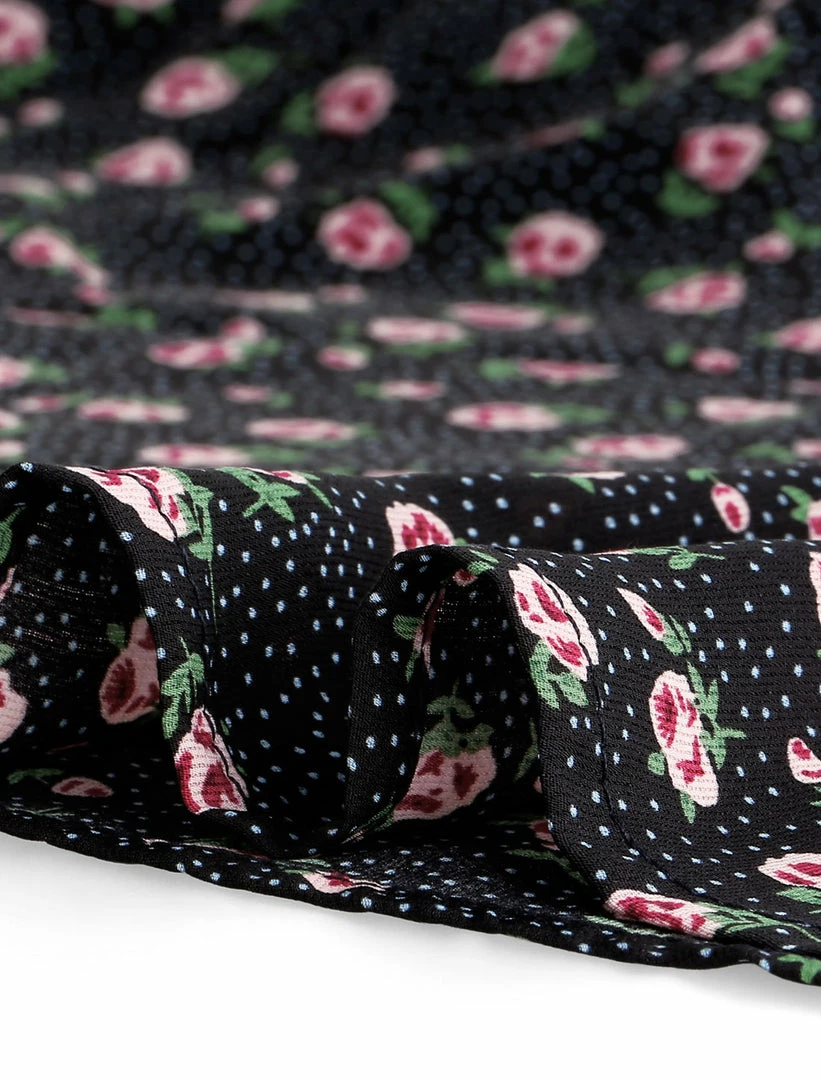 Allegra K Women's Dots Print Shirt Dress Half Placket Puff Long Sleeve Floral Print Shirtdress 16 Allegra K Women's Dots Print Shirt Dress Half Placket Puff Long Sleeve Floral Print Shirtdress