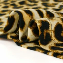 Allegra K Women's Animal Print Top Short Sleeve Pleated U-neck Knit Leopard T-shirt