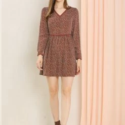 Allegra K Women's Floral V Neck Lace Trim Button Decor Prairie Dress 13 Allegra K Women's Floral V Neck Lace Trim Button Decor Prairie Dress