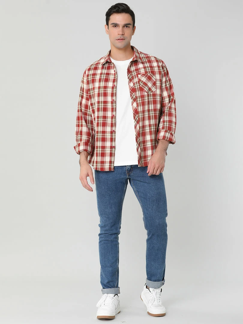 Allegra K Men's Check Shirts Long Sleeve Button Down Casual Western Plaid Shirt 31 Allegra K Men's Check Shirts Long Sleeve Button Down Casual Western Plaid Shirt