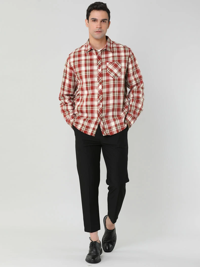 Allegra K Men's Check Shirts Long Sleeve Button Down Casual Western Plaid Shirt 32 Allegra K Men's Check Shirts Long Sleeve Button Down Casual Western Plaid Shirt