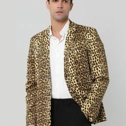 Allegra K Men Vintage Leopard Print Luxury Notched Lapel Slim Fit Fashion Stylish Jacket Blazer 43 Allegra K Men Vintage Leopard Print Luxury Notched Lapel Slim Fit Fashion Stylish Jacket Blazer