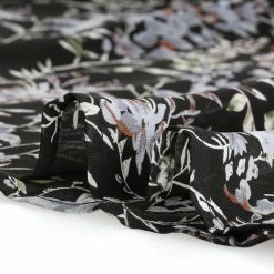 Allegra K Women's V Neck Dress Floral Chiffon Long Sleeve Spring Mini Dress