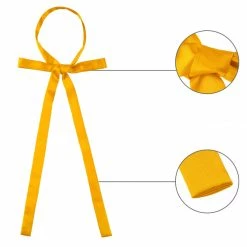 Allegra K Adjustable Self Tie Bowtie Bowknot For Women Men Solid Color Light Purple