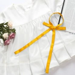 Allegra K Adjustable Self Tie Bowtie Bowknot For Women Men Solid Color Light Purple