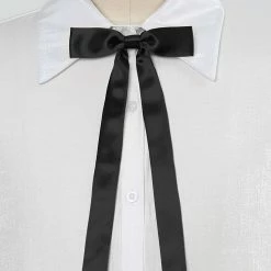 Allegra K Adjustable Self Tie Bowtie Bowknot For Women Men Solid Color Light Purple