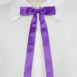 Allegra K Adjustable Self Tie Bowtie Bowknot For Women Men Solid Color Light Purple