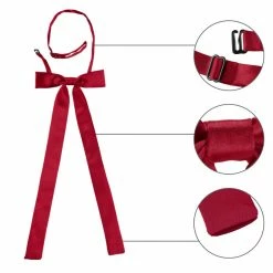 Allegra K Accessories Women's Pre-Tied Adjustable String Bow Tie Solid Color Uniform Bowties