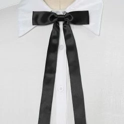 Allegra K Accessories Women's Pre-Tied Adjustable String Bow Tie Solid Color Uniform Bowties