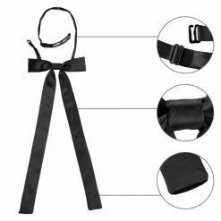 Allegra K Accessories Women's Pre-Tied Adjustable String Bow Tie Solid Color Uniform Bowties