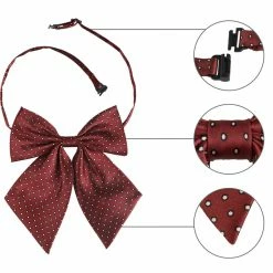 Allegra K Accessories Dots Pre-Tied Bowknot Bow Tie For Women Men Bowtie Adjustable Strap