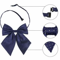 Allegra K Accessories Dots Pre-Tied Bowknot Bow Tie For Women Men Bowtie Adjustable Strap