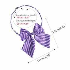 Allegra K Women's Pre-Tied Bowknot Bow Tie Striped Uniform Adjustable Bowtie Cosplay Costume Accessories