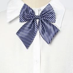 Allegra K Women's Pre-Tied Bowknot Bow Tie Striped Uniform Adjustable Bowtie Cosplay Costume Accessories