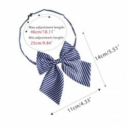 Allegra K Women's Pre-Tied Bowknot Bow Tie Striped Uniform Adjustable Bowtie Cosplay Costume Accessories
