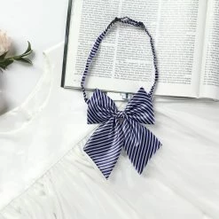 Allegra K Women's Pre-Tied Bowknot Bow Tie Striped Uniform Adjustable Bowtie Cosplay Costume Accessories